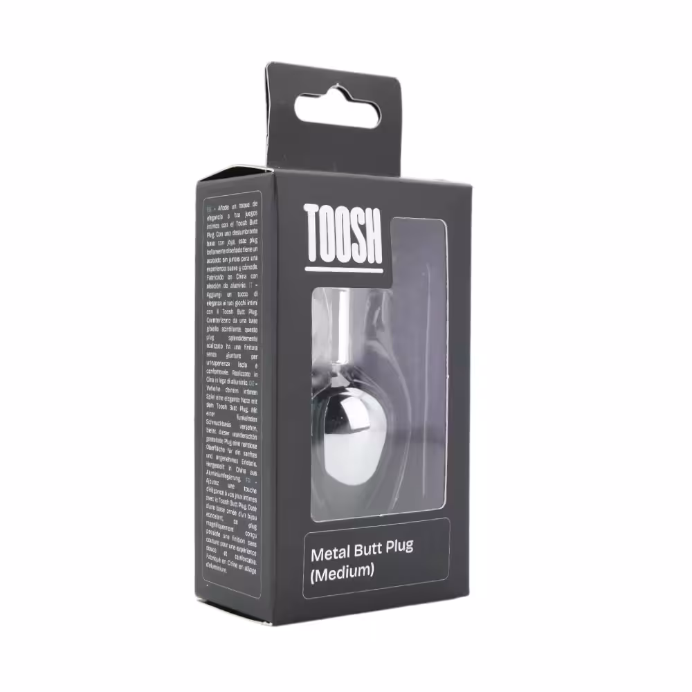 Toosh Silver Metal Butt Plug Medium Clear Stone image 7