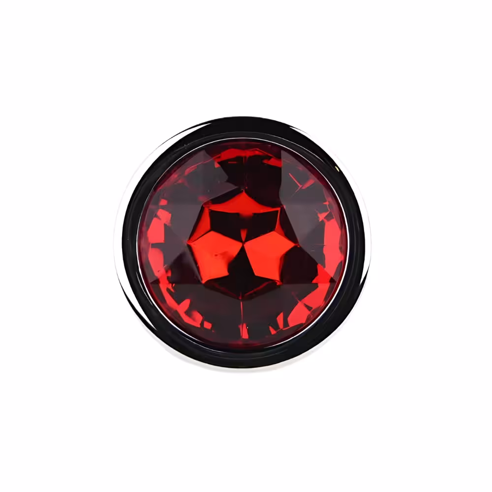 Toosh Silver Metal Butt Plug Medium Red Stone image 6