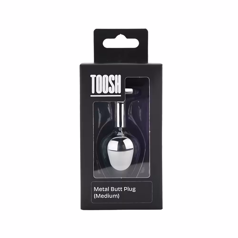 Toosh Silver Metal Butt Plug Medium Red Stone image 8