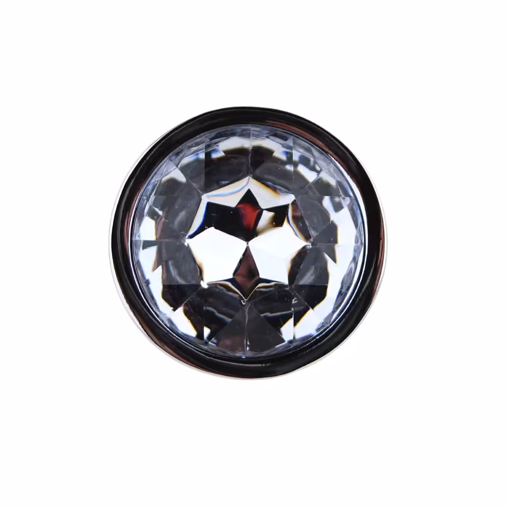 Toosh Silver Metal Butt Plug Small Clear Stone image 6