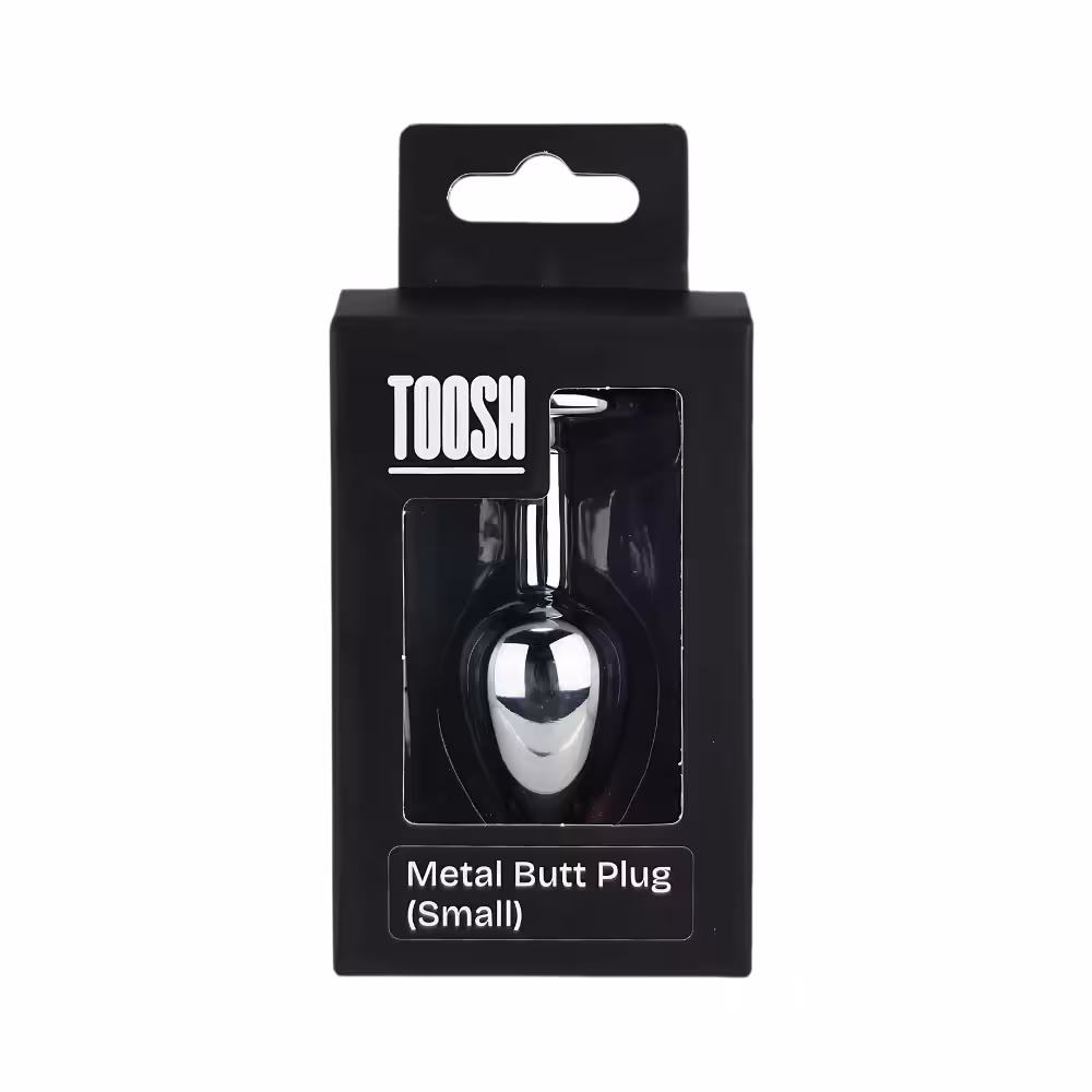 Toosh Silver Metal Butt Plug Small Clear Stone image 8