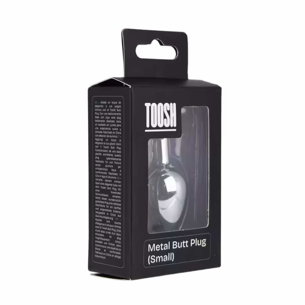 Toosh Silver Metal Butt Plug Small Red Stone image 7