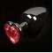 Dolce Piccante Graphite Style Small Anal Plug Red Heart Gem